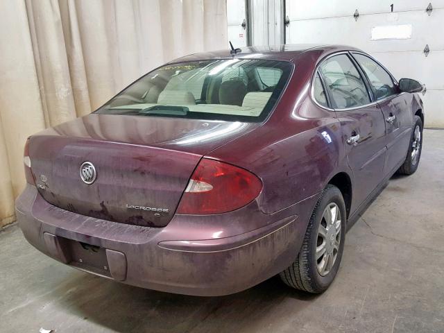 2G4WC582661308092 - 2006 BUICK LACROSSE C MAROON photo 4