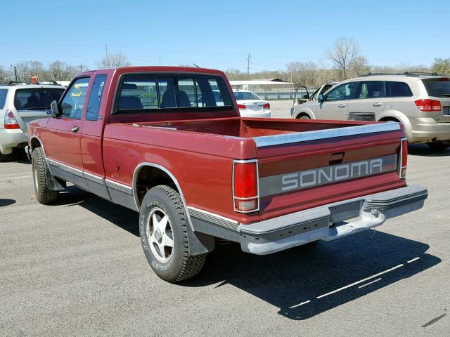 1GTDT19Z1M2537924 - 1991 GMC SONOMA MAROON photo 3