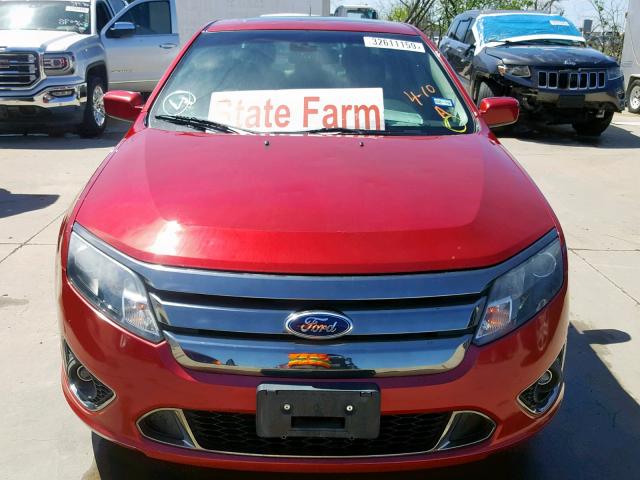 3FAHP0KC6BR154727 - 2011 FORD FUSION SPO BURGUNDY photo 9