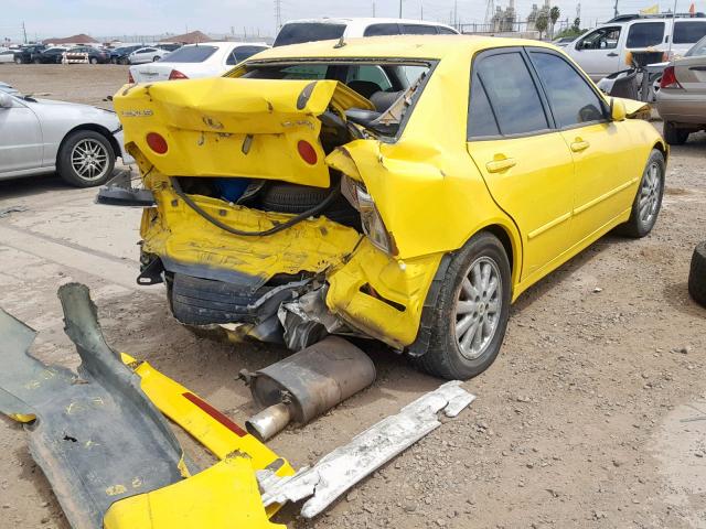 JTHBD192920034348 - 2002 LEXUS IS 300 YELLOW photo 4