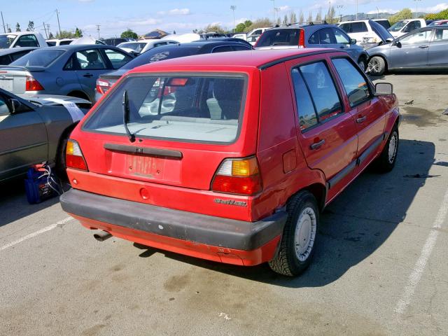 3VWFA21G2MM033967 - 1991 VOLKSWAGEN GOLF GL RED photo 4