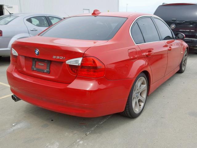 WBAVB335X6KS37727 - 2006 BMW 330 I RED photo 4