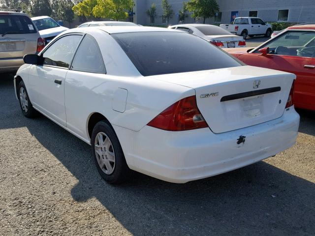 1HGEM22253L046738 - 2003 HONDA CIVIC DX WHITE photo 3