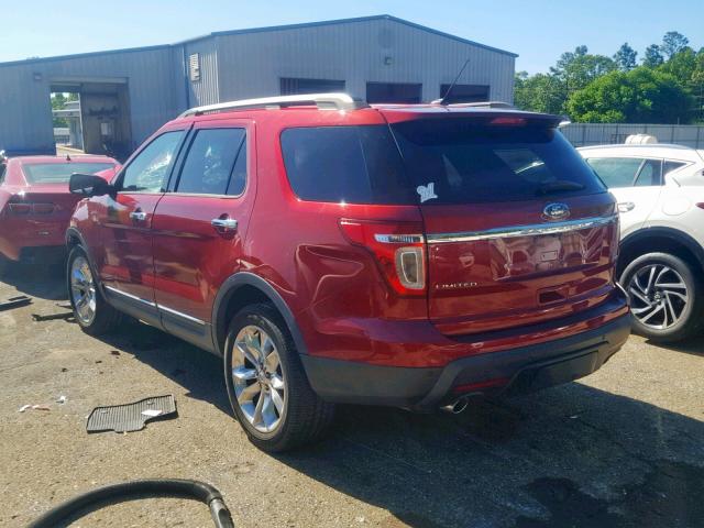 1FM5K8F89EGA03971 - 2014 FORD EXPLORER L RED photo 3