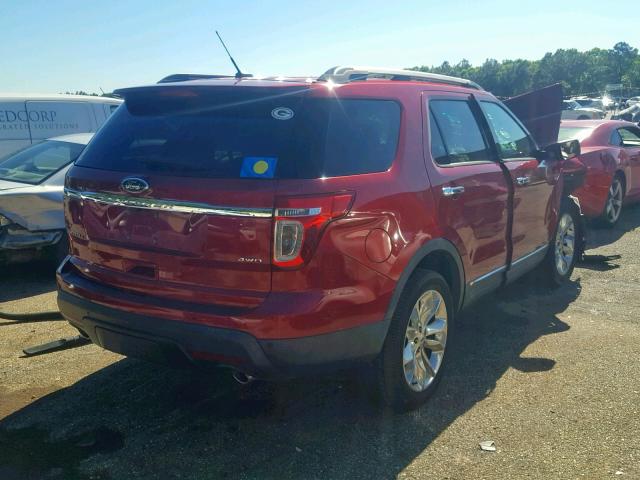 1FM5K8F89EGA03971 - 2014 FORD EXPLORER L RED photo 4