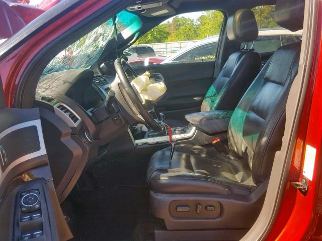 1FM5K8F89EGA03971 - 2014 FORD EXPLORER L RED photo 5