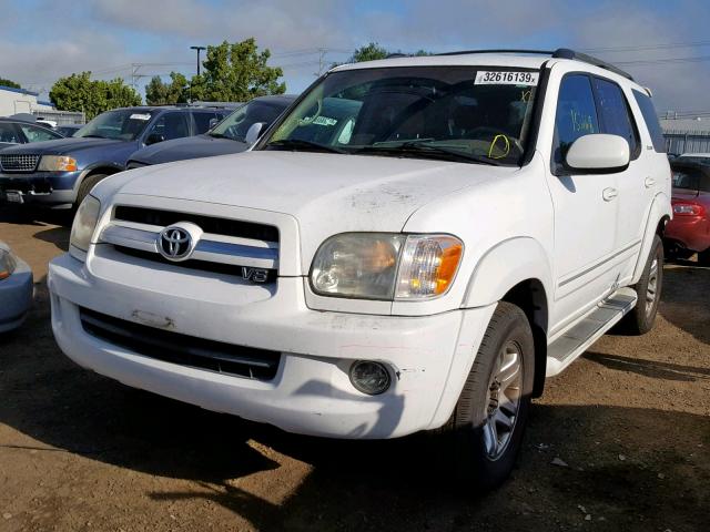 5TDZT38A95S262858 - 2005 TOYOTA SEQUOIA LI WHITE photo 2