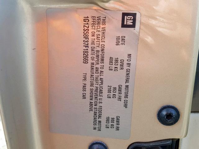 1G1ZS58F37F182669 - 2007 CHEVROLET MALIBU LS SILVER photo 10