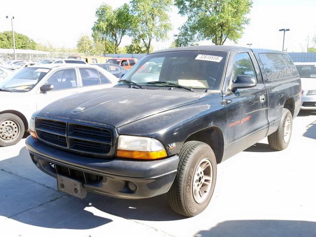 1B7FL26X0XS283676 - 1999 DODGE DAKOTA BLACK photo 2