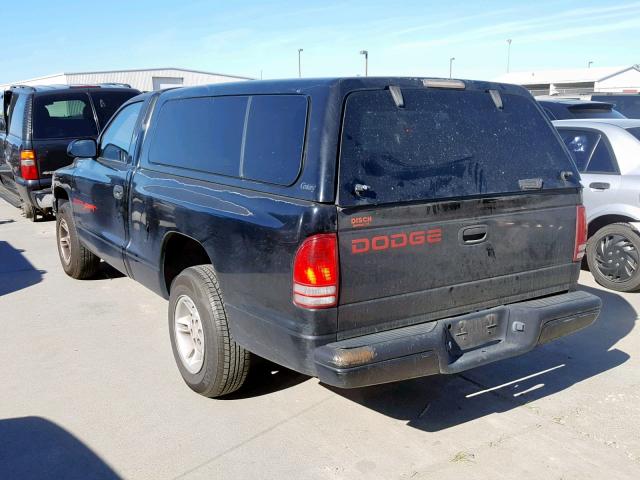 1B7FL26X0XS283676 - 1999 DODGE DAKOTA BLACK photo 3