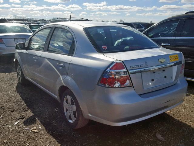 KL1TD56E99B393992 - 2009 CHEVROLET AVEO LS SILVER photo 3