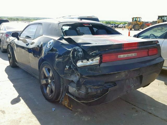 2C3CDYAG9CH292604 - 2012 DODGE CHALLENGER BLACK photo 3