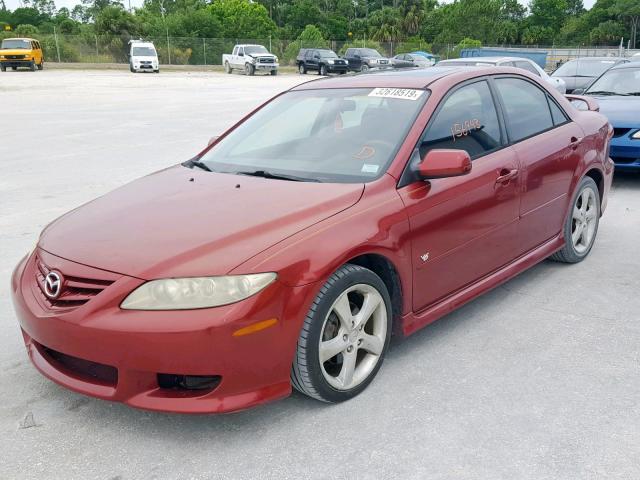 1YVHP80D745N96162 - 2004 MAZDA 6 S BURGUNDY photo 2