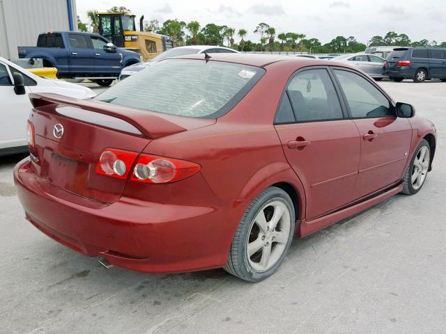 1YVHP80D745N96162 - 2004 MAZDA 6 S BURGUNDY photo 4