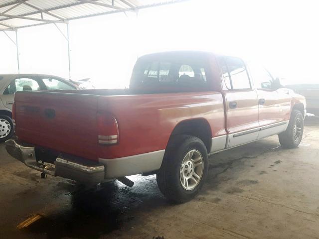 1B7GL2AN31S118223 - 2001 DODGE DAKOTA QUA RED photo 4