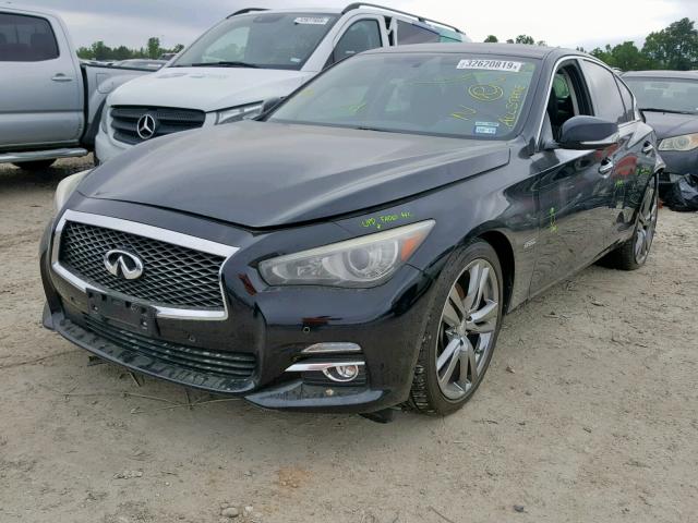 JN1AV7AP8EM691615 - 2014 INFINITI Q50 HYBRID BLACK photo 2