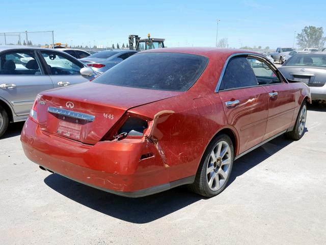 JNKAY41E03M004205 - 2003 INFINITI M45 MAROON photo 4