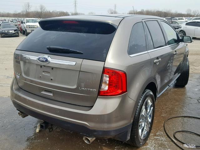 2FMDK3KC8EBB16438 - 2014 FORD EDGE LIMIT BROWN photo 4