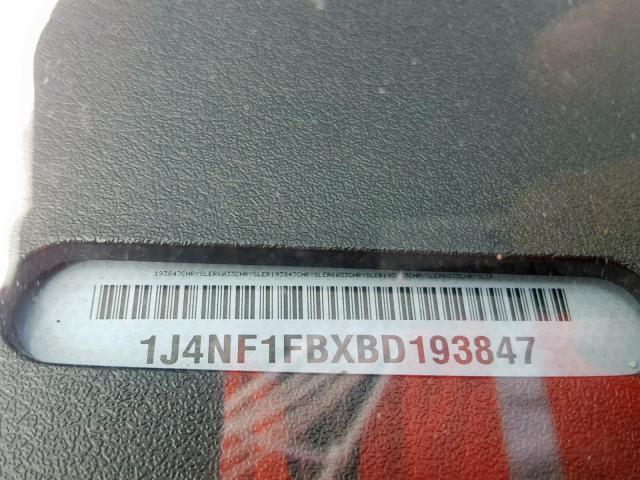 1J4NF1FBXBD193847 - 2011 JEEP COMPASS SP 黑色 照片 10