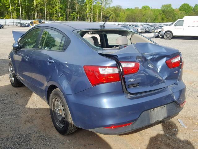 KNADM4A31G6646674 - 2016 KIA RIO LX BLUE photo 3