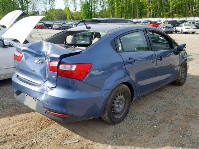 KNADM4A31G6646674 - 2016 KIA RIO LX BLUE photo 4