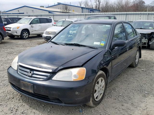 2HGES16501H506371 - 2001 HONDA CIVIC LX BLACK photo 2