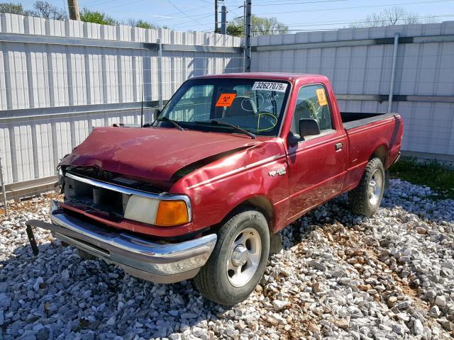 1FTCR10A7SUA73086 - 1995 FORD RANGER MAROON photo 2