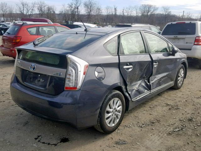 JTDKN3DPXC3006393 - 2012 TOYOTA PRIUS PLUG GRAY photo 4