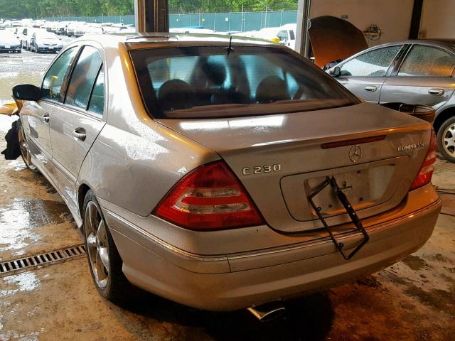 WDBRF40J25F586225 - 2005 MERCEDES-BENZ C 230K SPO SILVER photo 3