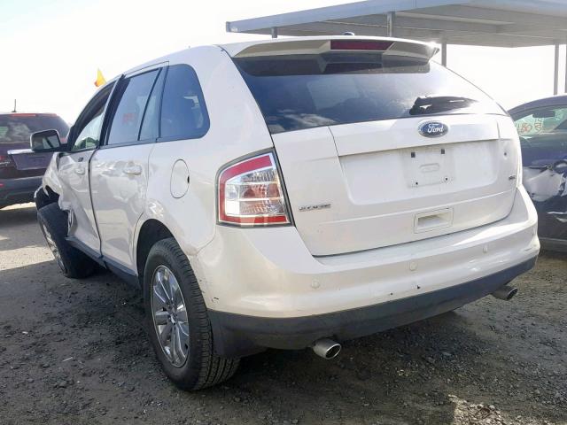 2FMDK38C28BA99843 - 2008 FORD EDGE SEL WHITE photo 3