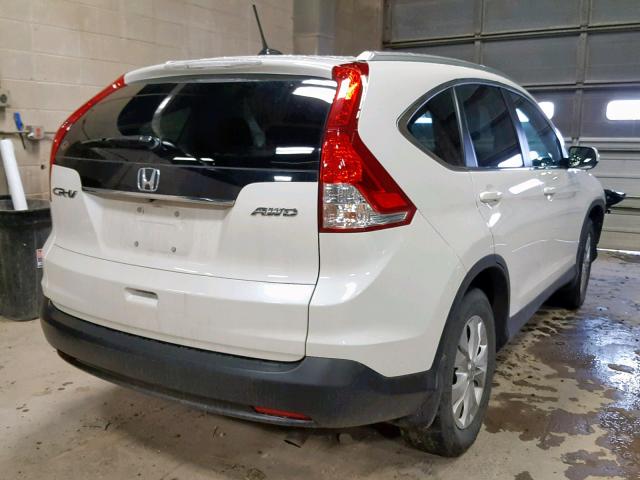 5J6RM4H70EL063992 - 2014 HONDA CR-V EXL WHITE photo 4