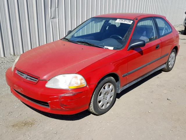 2HGEJ6444WH101521 - 1998 HONDA CIVIC DX RED photo 2