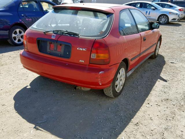 2HGEJ6444WH101521 - 1998 HONDA CIVIC DX RED photo 4