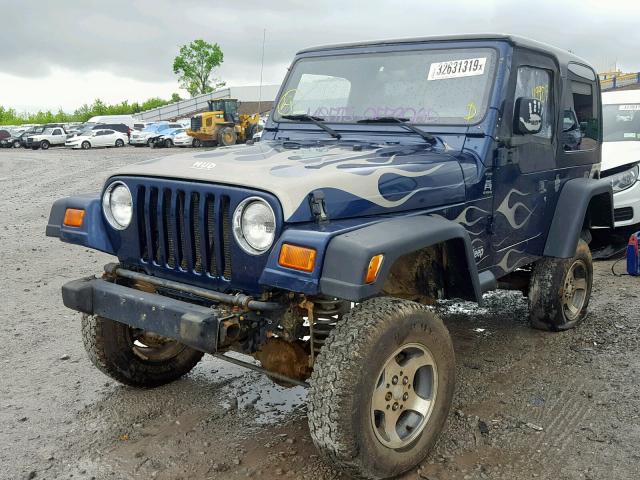 1J4FA49S43P306286 - 2003 JEEP WRANGLER / BLUE photo 2