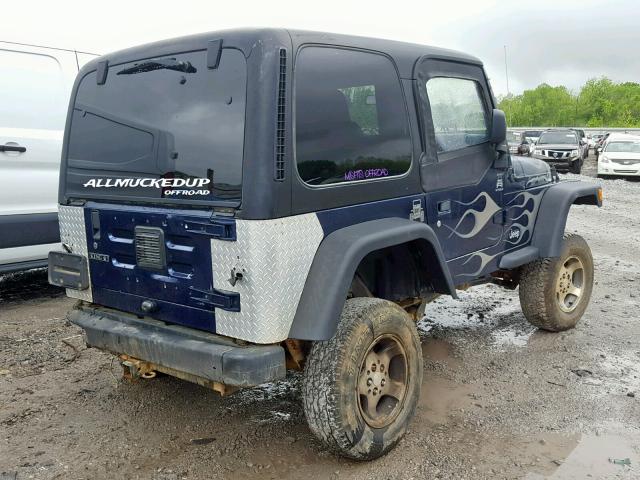 1J4FA49S43P306286 - 2003 JEEP WRANGLER / BLUE photo 4