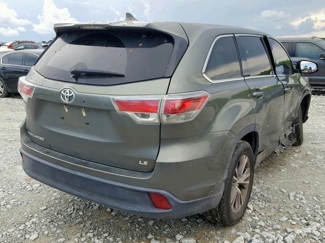 5TDZKRFH5GS147408 - 2016 TOYOTA HIGHLANDER GREEN photo 4