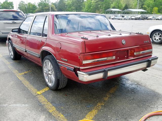 1G4HR54C0LH437685 - 1990 BUICK LESABRE LI RED photo 3