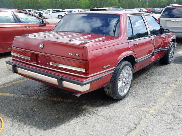 1G4HR54C0LH437685 - 1990 BUICK LESABRE LI RED photo 4