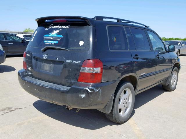 JTEEP21AX60169256 - 2006 TOYOTA HIGHLANDER BLACK photo 4