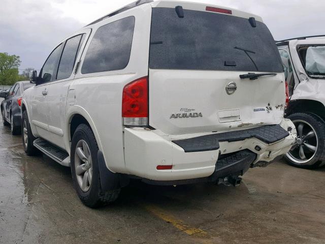 5N1BA0ND6AN606470 - 2010 NISSAN ARMADA SE WHITE photo 3