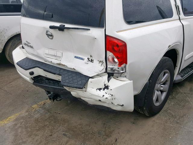 5N1BA0ND6AN606470 - 2010 NISSAN ARMADA SE WHITE photo 9