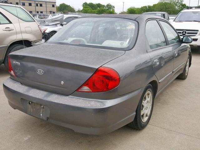 KNAFB121335265483 - 2003 KIA SPECTRA BA GRAY photo 4