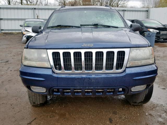 1J4GW48S52C296400 - 2002 JEEP GRAND CHER BLUE photo 9