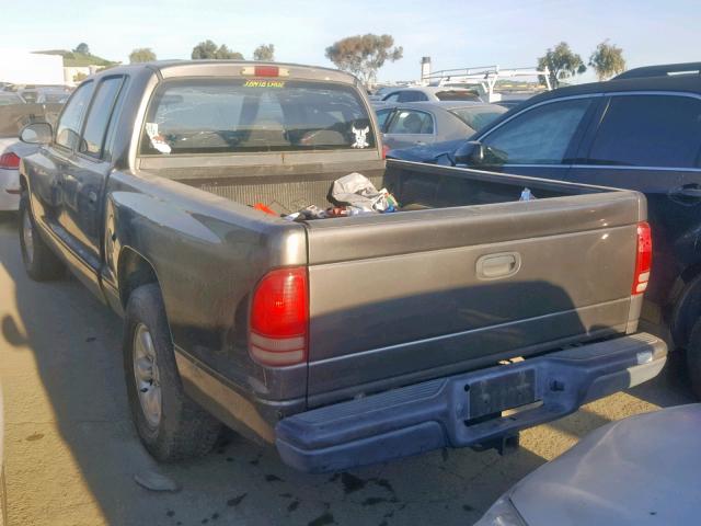 1D7HL38X23S168217 - 2003 DODGE DAKOTA QUA GRAY photo 3