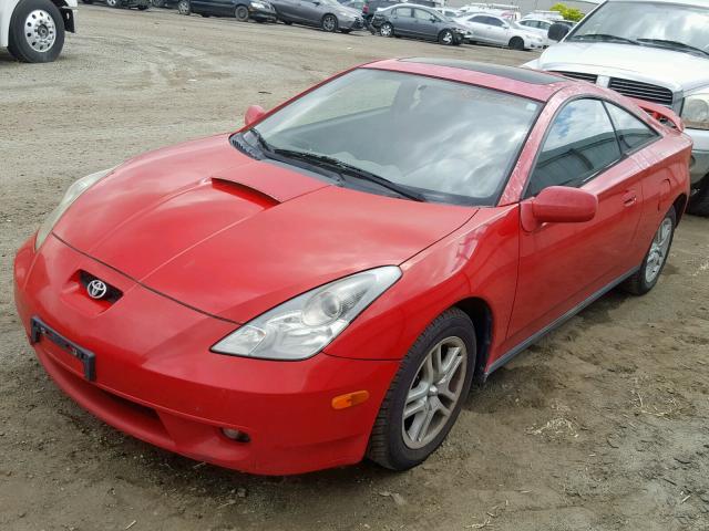 JTDDR32T5Y0036889 - 2000 TOYOTA CELICA GT RED photo 2