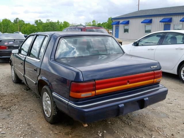 3B3XA46K9PT613230 - 1993 DODGE SPIRIT BLUE photo 3