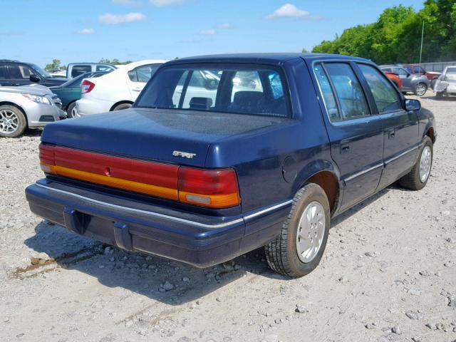 3B3XA46K9PT613230 - 1993 DODGE SPIRIT BLUE photo 4