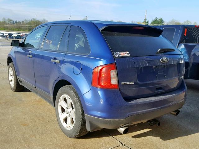 2FMDK3G92DBB09979 - 2013 FORD EDGE SE BLUE photo 3