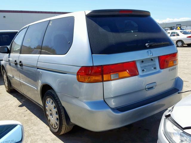 2HKRL18552H587371 - 2002 HONDA ODYSSEY LX BLUE photo 3