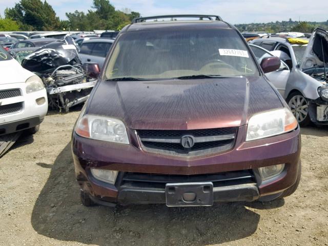 2HNYD18691H505452 - 2001 ACURA MDX TOURIN MAROON photo 9